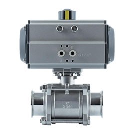 Pneumatic three-piece clamp ball valve