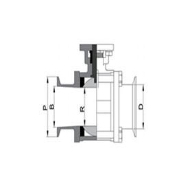 Pneumatic three-piece clamp ball valve